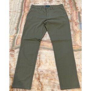 Taylrd Mens Tech Chino Pants Olive Green Comfort Stretch Pockets Size 33x32